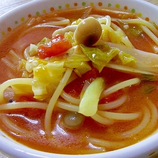 野菜たっぷり☆ツナのトマトスープスパゲティ☆